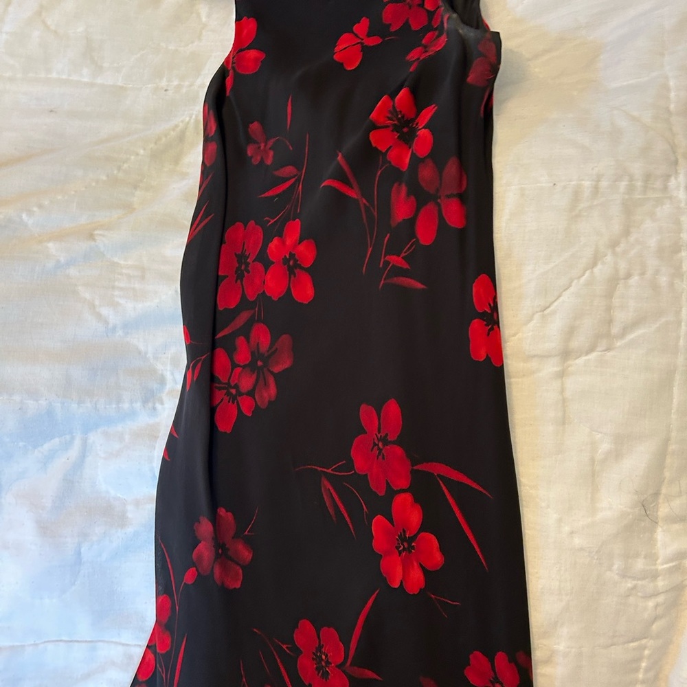 Red and Black lined dress - Picture 3 of 4